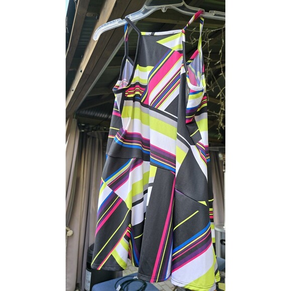 Ashley Stewart Women's Tank Top Flare Multi Color Peplum Racerback NWT Size 12 - Picture 3 of 6